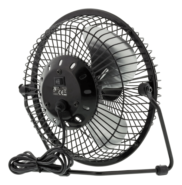 USB fan, 13cm, table model, 1x USB Type A ma, black