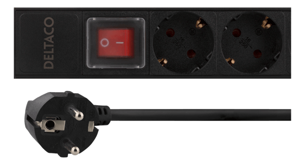 PDU w/ 12x CEE 7/3 outlets 3500W power switch aluminium
