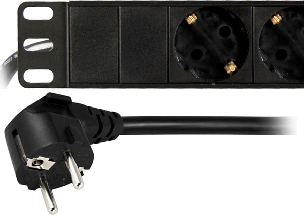 Powerstrip w/ 8xCEE 7/3 socket 1xCEE 7/7 19 "1U 2m cable