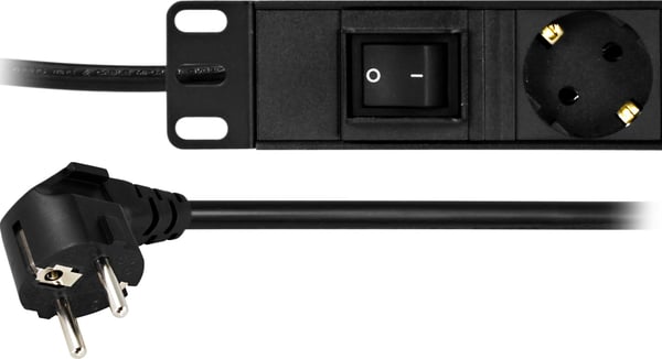 Powerstrip 8xCEE 7/3 socket 1xCEE 7/7 switch 19 "1U 3m cable