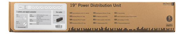 7-Outlet 19" power distrib unit, 3500W, CEE 7/3, digital