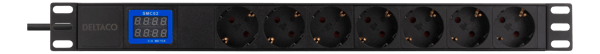 7-Outlet 19" power distrib unit, 3500W, CEE 7/3, digital