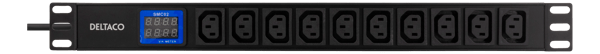 19" PDU 10 C13 outlets, 3500W, ammeter, aluminium