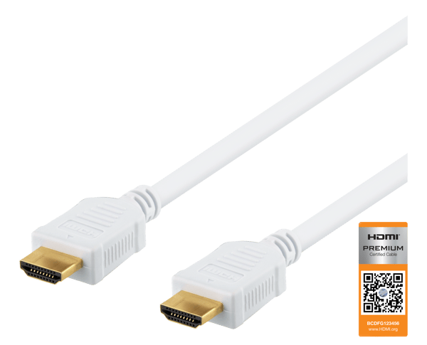 High-Speed Premium HDMI cable, 1m, Ethernet, 4K UHD, white