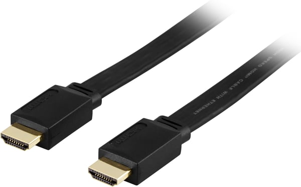Flat HDMI cable, HDMI High Speed w/ Ethernet, 4K, 5m, black