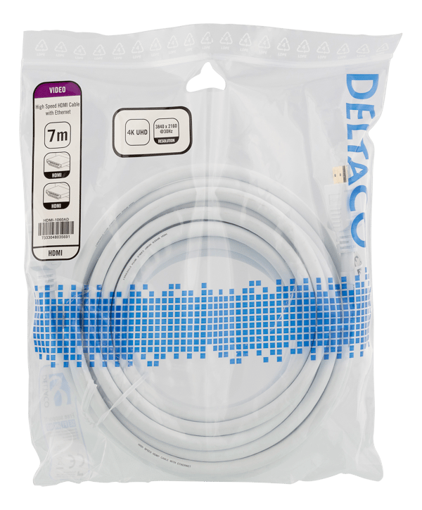 High-Speed HDMI cable, 7m, Ethernet, 4K UHD, white