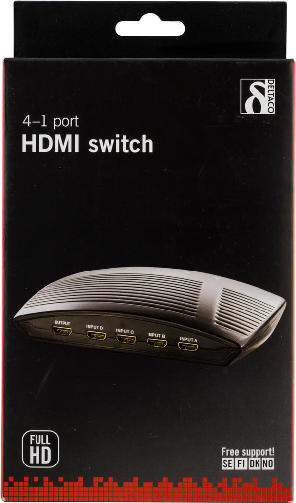 Manual HDMI switch 4 inputs>one output FullHD 60Hz 19pin fe
