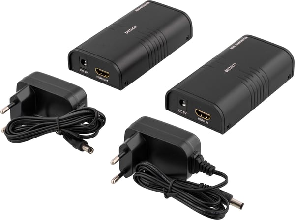 Ethernet HDMI extender, 120 meters in 1080P with Cat6, black