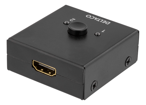Bidirectional HDMI switch, 1-2 or 2-1, manual, black