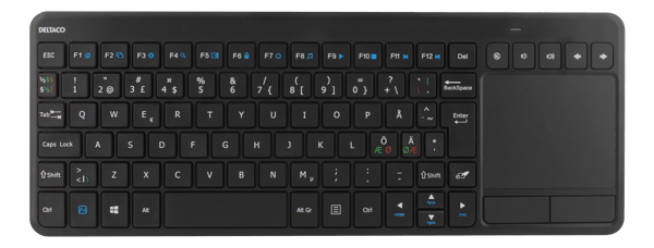 Wireless mini kb, USB nano, nordic, 86 keys, black