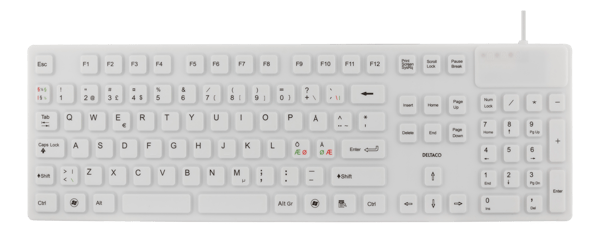 Rubberized keyboard silicone IP68 full size 105 keys white