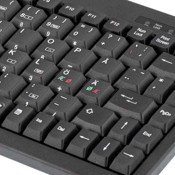 Quality mini keyboard, 89 keys, Nordic layout, USB, black