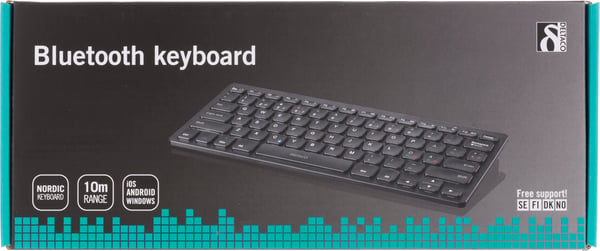 Wireless mini keyboard w/ muted keys, Bluetooth, 10m, black