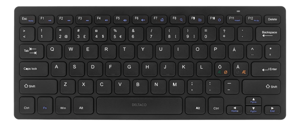 Wireless mini keyboard muted keys nanoreceiv USB 10m range