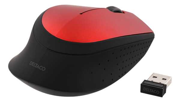 Wireless optical mouse 2.4GHz, 3 buttons with a scroll, red