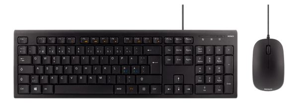 Keyboard kit with mouse, PAN Nordic layout, USB, black