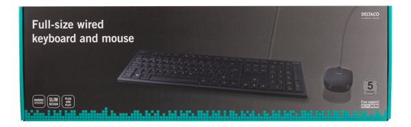 Keyboard kit with mouse, PAN Nordic layout, USB, black