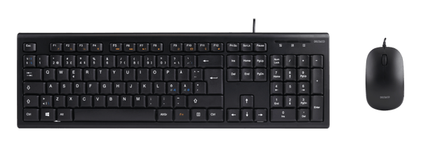 Keyboard kit with mouse, PAN Nordic layout, USB, black