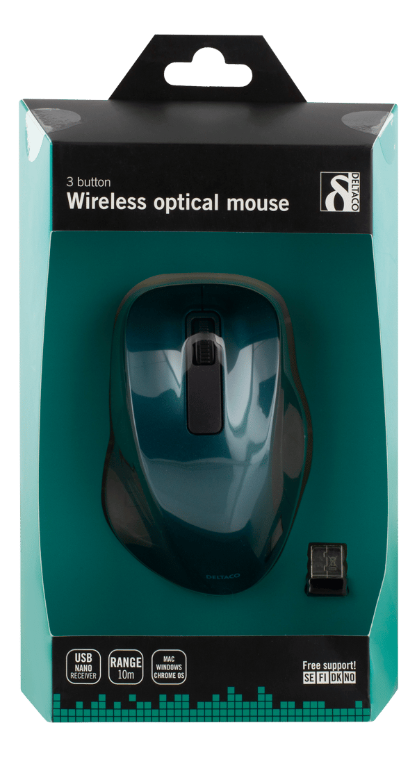 Wireless optical mouse, 1200 DPI, blue