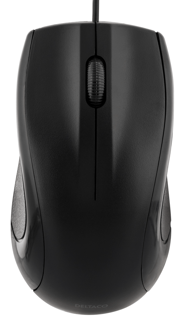Wired optical mouse, 3 buttons w/ a scroll, 1200 DPI, black