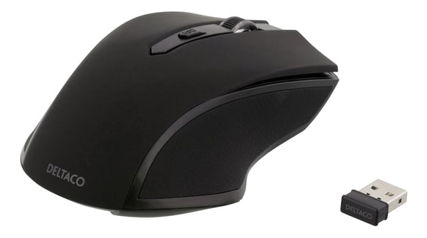 Wireless optical mouse 5 buttons + scroll 1600 DPI USB black