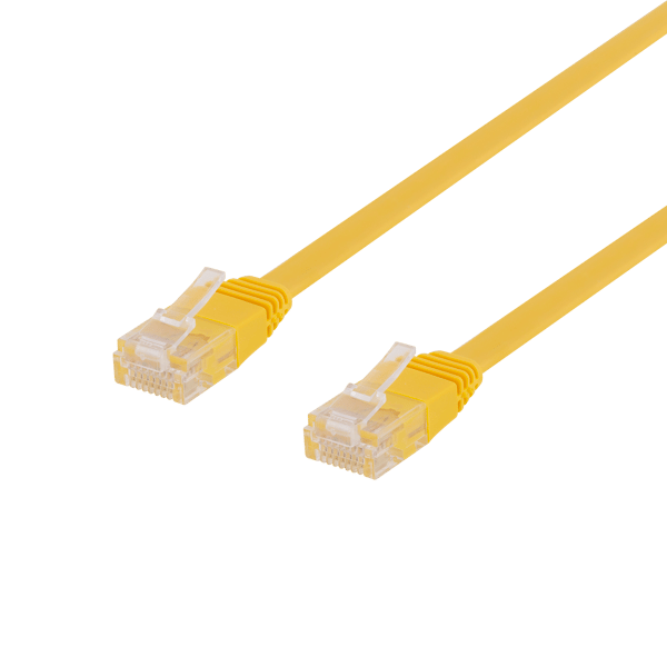 U/UTP Cat6 patch cable, flat, 1m, 250MHz, yellow