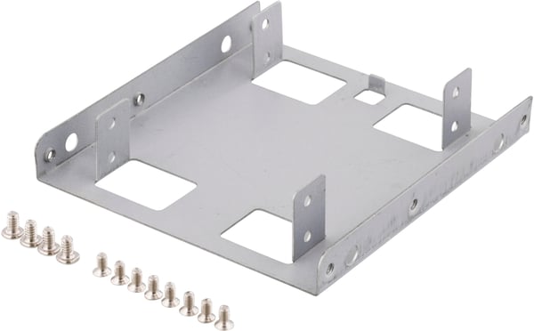 Mounting frame, 2x2.5" HDD to 3.5", silver