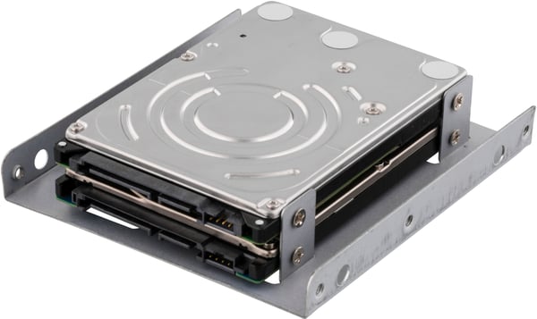 Mounting frame, 2x2.5" HDD to 3.5", silver