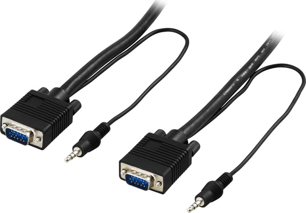 Monitor cable RGB HD15ma-ma, w/out pin 9, w/ 3.5mm audio, 2m