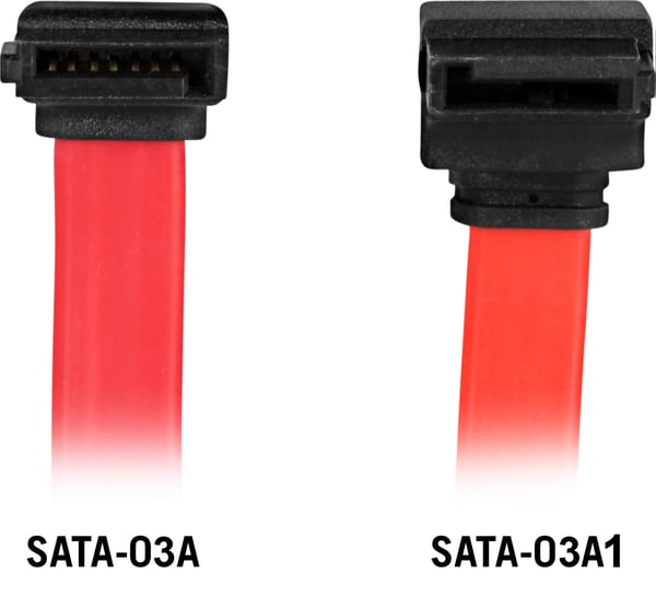 SATA/SAS cable, angled (down)-straight, 0.3m
