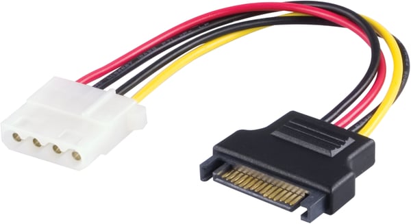 Power adapter for hard drives, 4-pin to SATA power