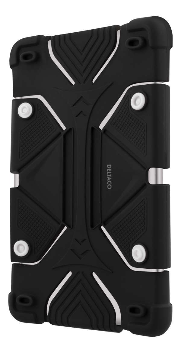 Case in silicone for 7-8" tablets, stand, black