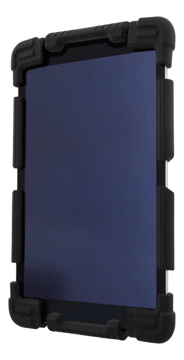 Case in silicone for 7-8" tablets, stand, black