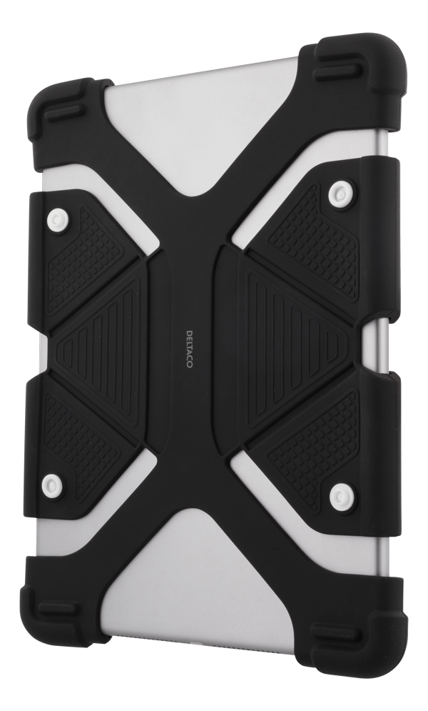 Case in silicone for 9-11.6" tablets, stand, black
