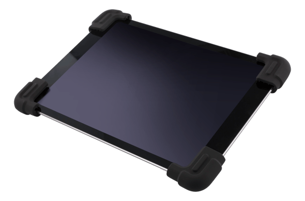Case in silicone for 9-11.6" tablets, stand, black
