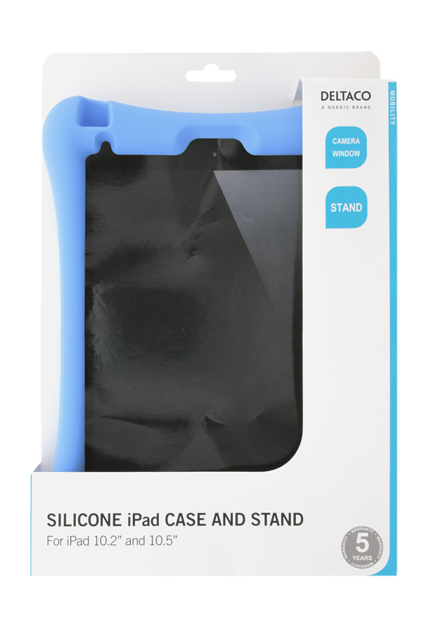 Silicone case, for all 10.2"-10.5" iPads, stand, blue