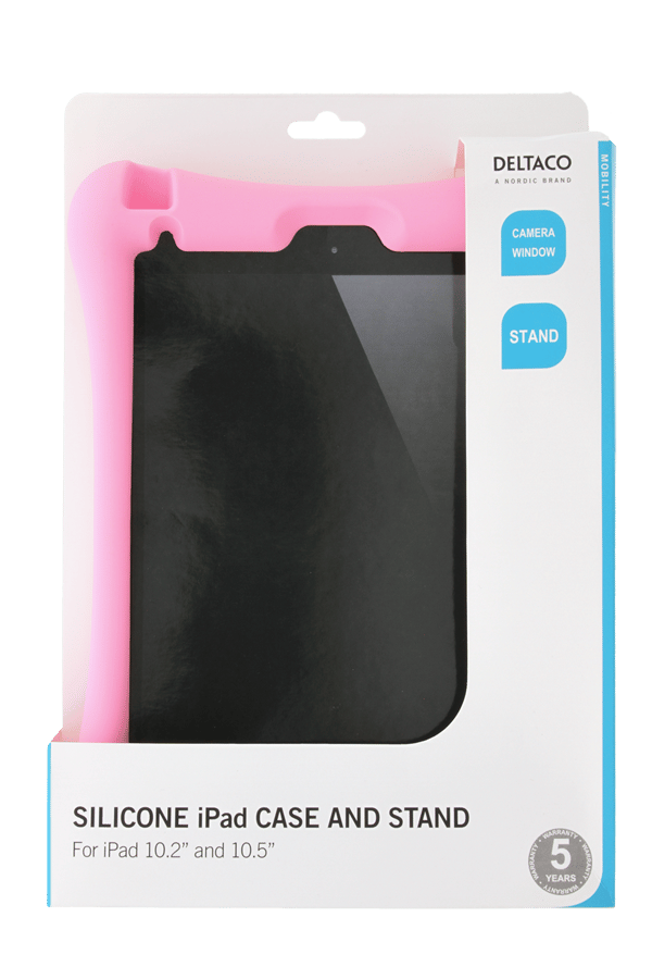 Silicone case, for all 10.2"-10.5" iPads, stand, pink