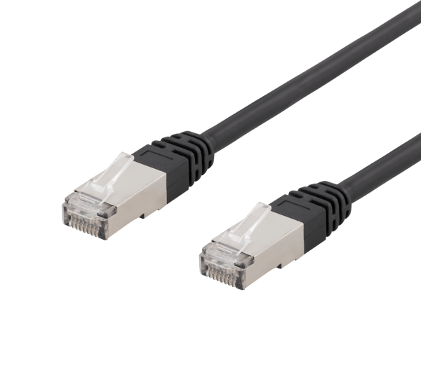 S/FTP Cat6 patch cable, 1.5m, 250MHz, UV resistant, black