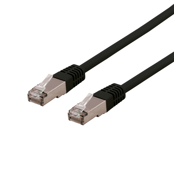 S/FTP Cat6 patch cable, LSZH, 15m, black