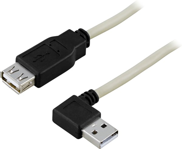 USB 2.0 cable Type A male angled Type A fe 0.2m white/black