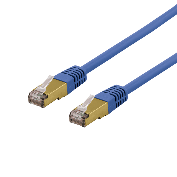 S/FTP Cat6a patch cable, delta cert, LSZH, 2m, blue