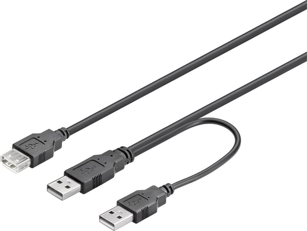 USB power cable Ycable 2xType A male to 1xType A female 0.3m