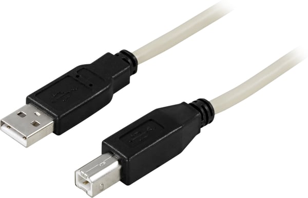 USB 2.0 cable Type A male, Type B male 2m, beige