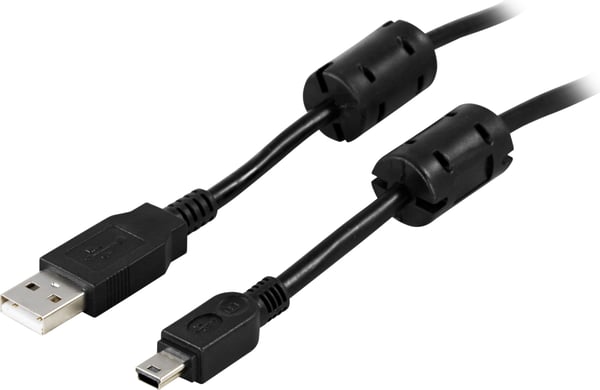 USB 2.0 cable TypeA Type MiniB ferrite cores 2m black