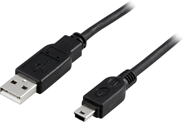 USB 2.0 cable Type A Male, Type Mini B Male 3m, black USB 2.0 cable Type A Male, Type Mini B Male 3m, black