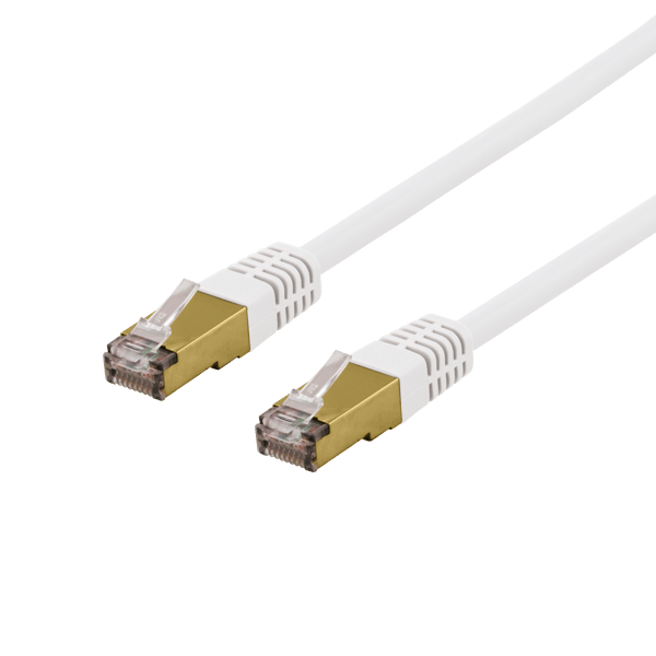 S/FTP Cat6a patch cable, delta cert, LSZH, 7m, white
