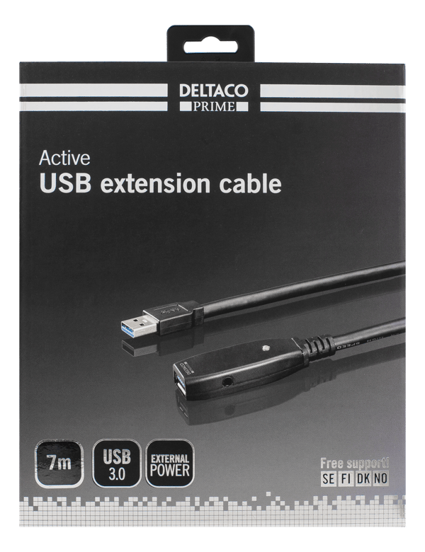 PRIME USB 3 extens cable active TypeA ma>Type A fe 7m black