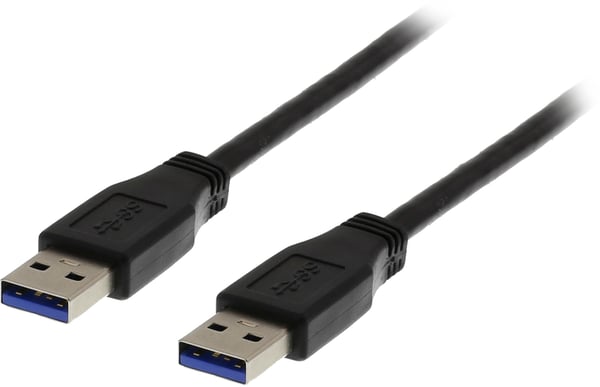 USB 3.2 gen 1 cable, Type A ma, Type A ma, 1m, black