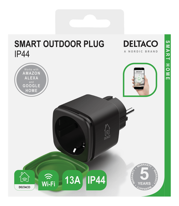 SMART H outdoor plug WiFi IP44 1xCEE 7/3 13A black/green