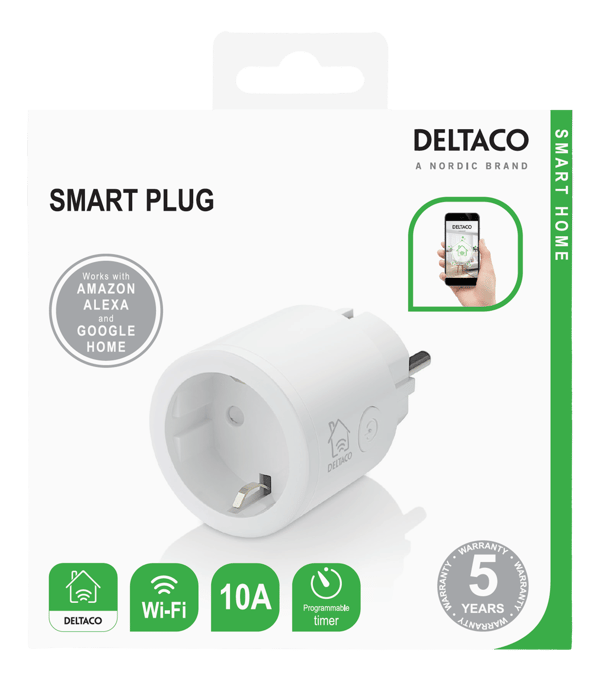SMART H switch WiFi 2.4GHz 1xCEE 7/3 10A timer 220240V white